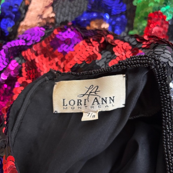 Vintage 80’s Colourful Beaded Sequin Silk Gown, 80’s NYE dress - Picture 8 of 13